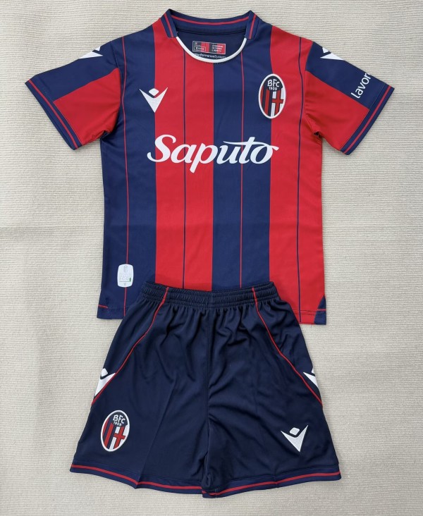 25-26 Bologna Home Kids Soccer Jersey