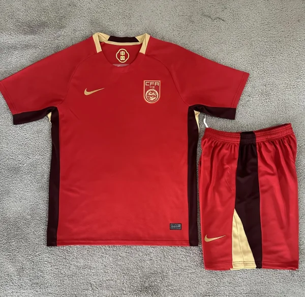 25-26 China Home Kids Soccer Jersey
