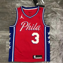 Philadelphia 76ers 21赛季 76人队 Jordan 主题 红色 3号 艾佛森