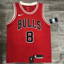 Chicago Bulls NBA 公牛队红色圆领 8号拉文