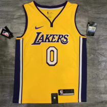Los Angeles Lakers NBA湖人黄色V领0号YOUNG库兹马