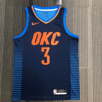 Oklahoma City Thunder 雷霆队 蓝色条纹 3号 保罗