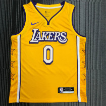 Los Angeles Lakers 湖人队 V领 名宿版（带星星） WESTBROOK 0号 威少
