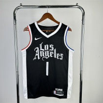 洛杉矶快船队 LA Clippers Paul George 21st season Clippers Latin Black No.1 Harden
