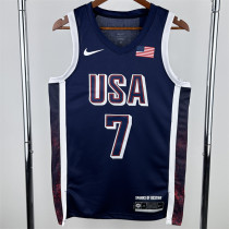 The United States team at the 24th Olympic Games 24年奥运会 美国队 藏蓝色 7号 杜兰特