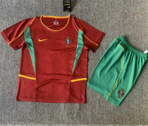 Kids kit 2002 Portugal home (Retro Jersey) Thailand Quality