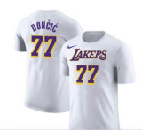 25 Los Angeles Lakers Cotton T-shirt ：DONCIC 77#