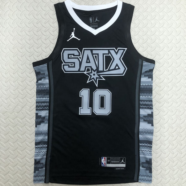 Spurs DEROZAN #10 Black NBA Jerseys