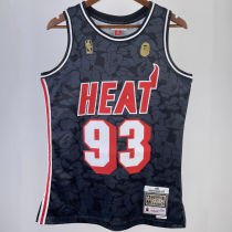 1993 Miami Heat BAPE×M&N #93 Black NBA Jerseys
