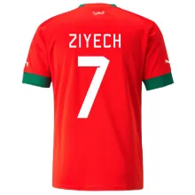 ZIYECH #7 Morocco Home Red Fans Jersey 2022/23 ★★