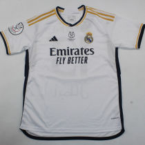 2023/24 RM 1:1 Quality Home Supercopa de España Final Fans Jersey 胸前小字+西班牙超级杯12右章