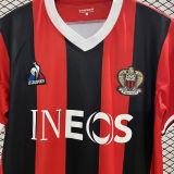 2023/24 Nice Home Red Black Fans Soccer Jersey