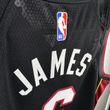 2024/25 Miami Heat JAMES #6 Black Kids NBA Jersey