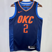 2023/24 KC Thunder GILGEOUS-ALEXANDER #2 Blue Stripe NBA Jerseys