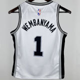 2024/25 Spurs WEMBANYAMA # White Kids NBA Jersey