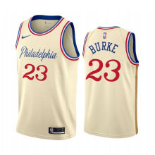 2024 76ers BURKE #23 Khaki NBA Jerseys