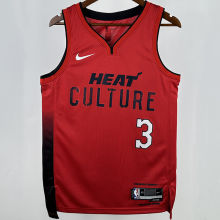 2025 Miami Heat WADE #3 Red City Edition NBA Jerseys 热压