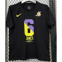 2025 Lakers JAMES #6 Black High Quality Casual T-Shirt  T190