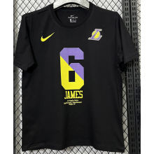 2025 Lakers JAMES #6 Black High Quality Casual T-Shirt  T190
