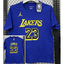 2025 Lakers Jordan JAMES #23 Blue High Quality Casual T-Shirt T183