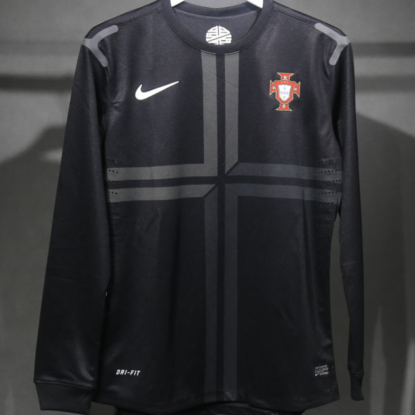 2013 Portugal Away Black Retro Player Version Long Sleeve Jersey 球员版 长袖
