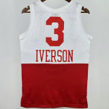 2003/04 76ers IVERSON #3 Red White Retro NBA Jerseys 热压