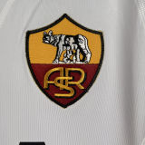 2001/02 Roma Away White Long Sleeve Retro Soccer Jersey