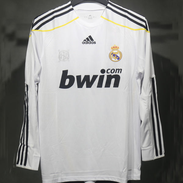 2009/10 RM White Home Retro Player Version Long Sleeve Jersey 球员版 长袖