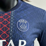 2025/26 PSG Home Blue Player Version Long Sleeve Soccer Jersey
