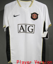2006/07 M Utd Away White Retro Player Version Soccer Jersey 球员版
