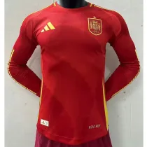 [PLAYER] 2024 Spain Home Red Player Long Sleeve Soccer jersey