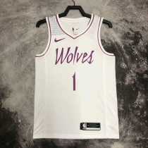 2022/23 TIMBERWOLVES EDWARDS #1 White NBA Jerseys