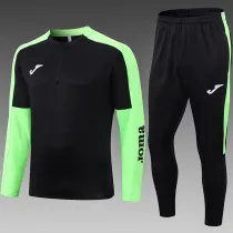 2023 Black Black and green Half Pull Tracksuit