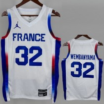 2024 WEMBANYAMA #32 White NBA Jerseys