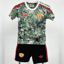 2024/25 Man Utd Special Edition Green Fans Kids Soccer jersey