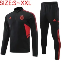 2023/24 Bayern Black Half Pull Tracksuit