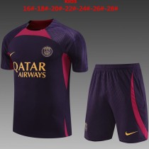 2023/24 PSG Purple Kids Training Shorts Suit