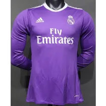 [PLAYER] 2016/17 R MAD Away Purple Retro Long Sleeve Soccer jersey