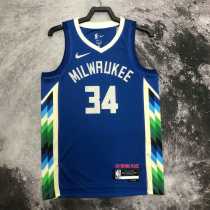 2022/23 BUCKS ANTETOKOUNMPO #34 Blue NBA Jerseys