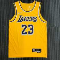 2022/23 LAKERS JAMES #23 Yellow Player NBA Jerseys