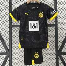 2023/24 Dortmund Away Black Fans Kids Soccer jersey