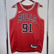 2023 BULLS RODMAN #91 Red Icon Edition Swingman Jersey NBA Jerseys
