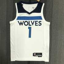 2022/23 TIMBERWOLVES EDWARDS #1 White NBA Jerseys