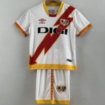 2023/24 Rayo Vallecano Home White Fans Kids Soccer jersey