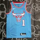 2022/23 BULLS ROSE #1 Azure NBA Jerseys