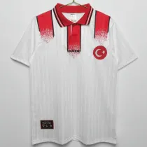 1996 Turkey Away White Retro Soccer jersey