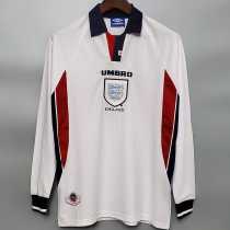 1998 England Home Retro Long Sleeve Soccer jersey