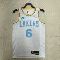 2022/23 LAKERS JAMES #6 White NBA Jerseys