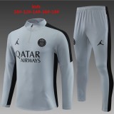 2023/24 PSG Gray Kids Half Pull Tracksuit