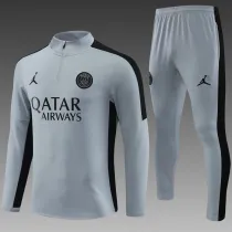 2023/24 PSG light gray Half Pull Tracksuit